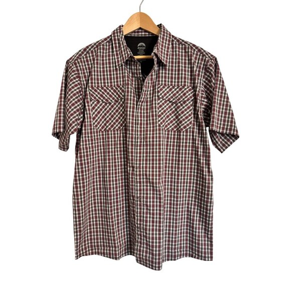 Zoic Clothing District Jersey Size Large Red Plaid Snap button NWT $80 Mountain - Picture 1 of 7